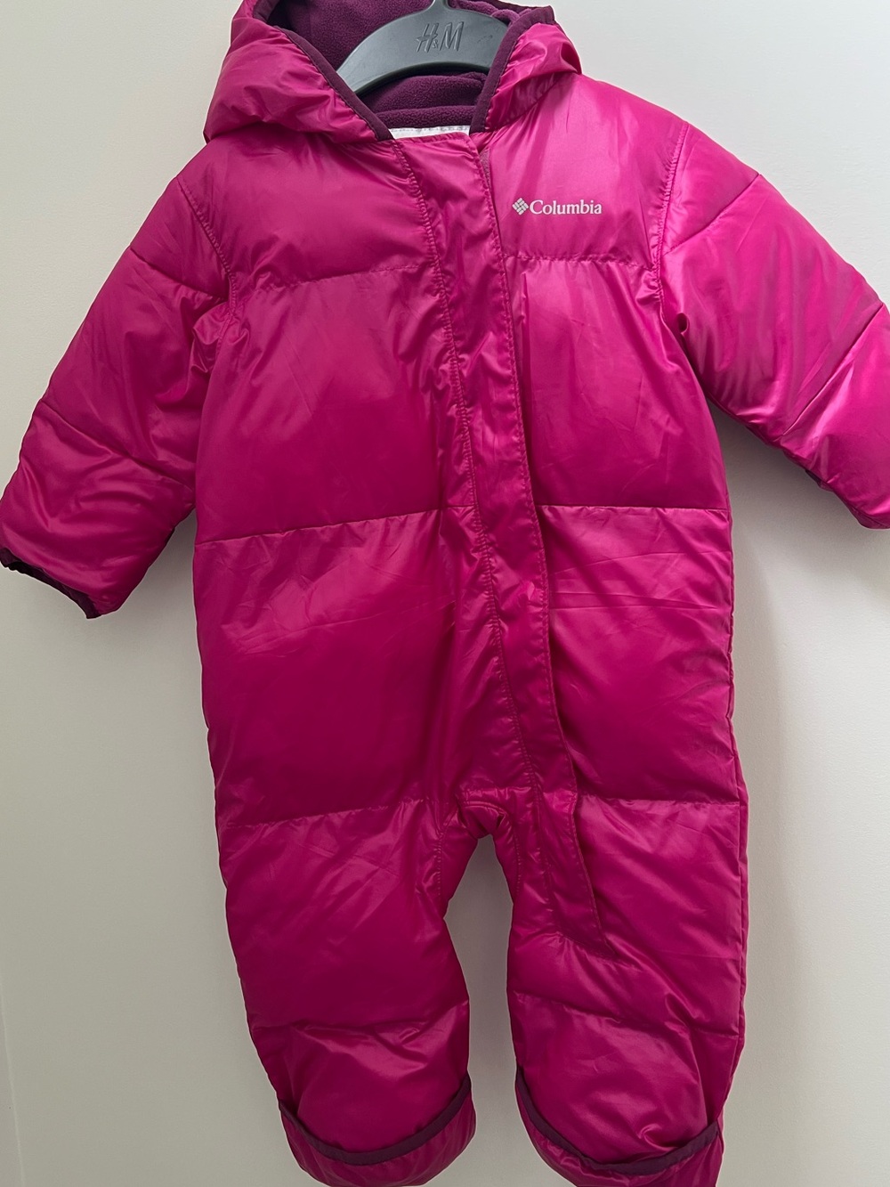 Columbia Bright Pink Insulated Infant One-Piece Snow suit